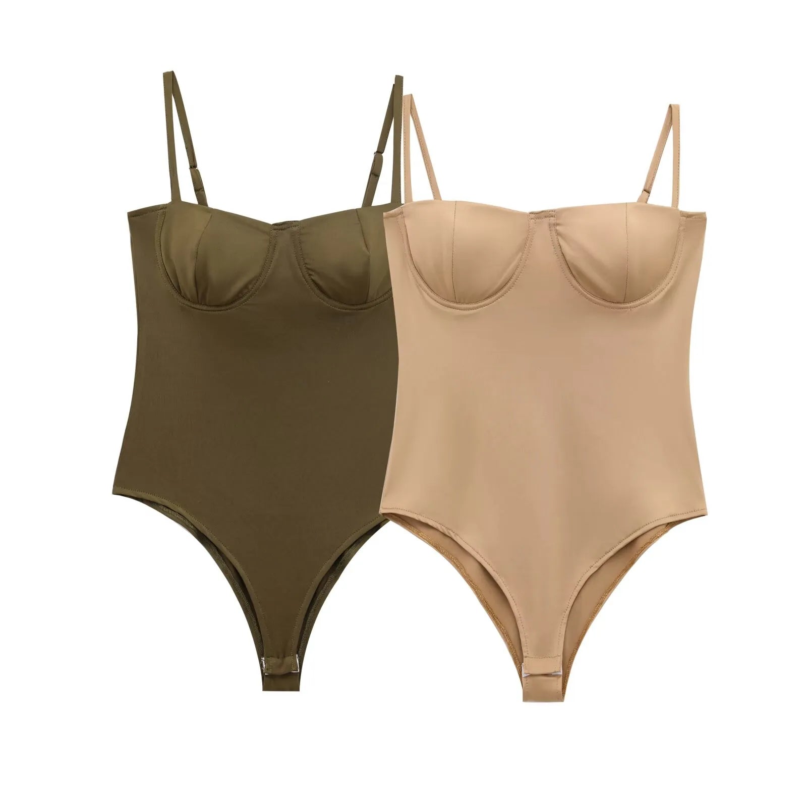 MYST&ZA Women's 2025 Spring and Summer New Sexy Versatile Silk Satin Textured Underwear Style Suspenders Onesie 1355001