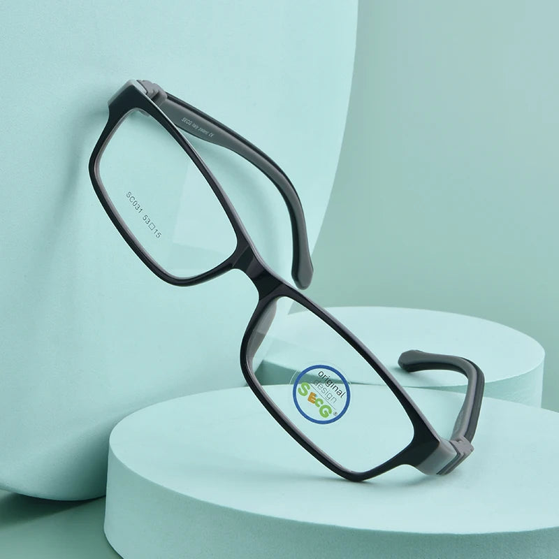 SECG Square Detachable Optiacal kids Frame Spectacle Childrne Frames Myopia Hyperopia Oculos Prescription Glasses No Screw