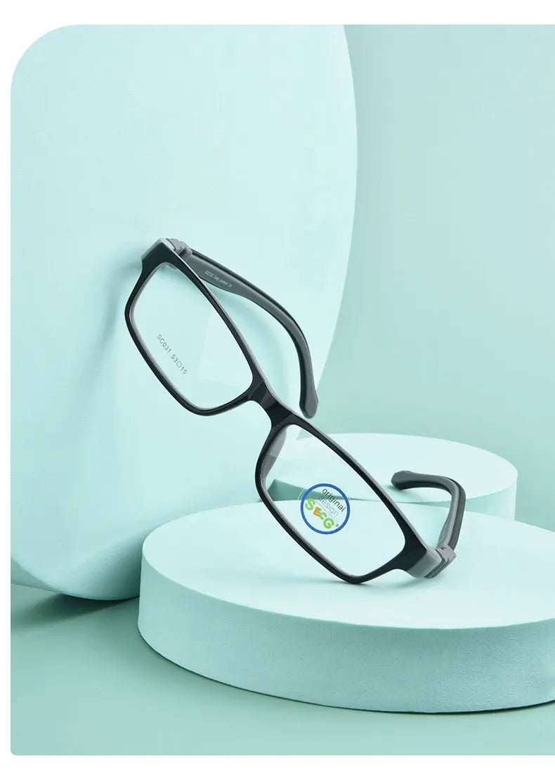 SECG Square Detachable Optiacal kids Frame Spectacle Childrne Frames Myopia Hyperopia Oculos Prescription Glasses No Screw