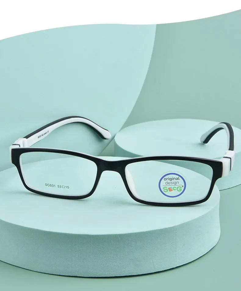 SECG Square Detachable Optiacal kids Frame Spectacle Childrne Frames Myopia Hyperopia Oculos Prescription Glasses No Screw