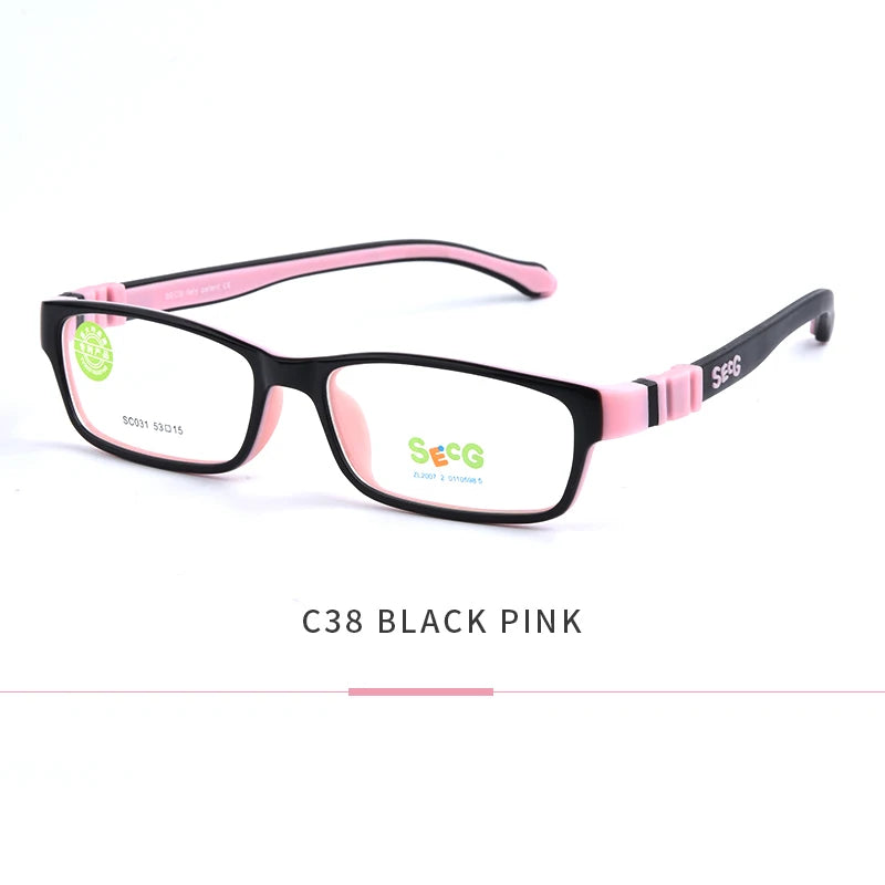 SECG Square Detachable Optiacal kids Frame Spectacle Childrne Frames Myopia Hyperopia Oculos Prescription Glasses No Screw