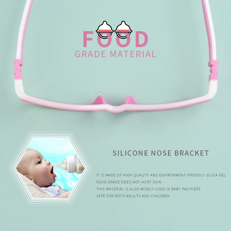 SECG Square Detachable Optiacal kids Frame Spectacle Childrne Frames Myopia Hyperopia Oculos Prescription Glasses No Screw