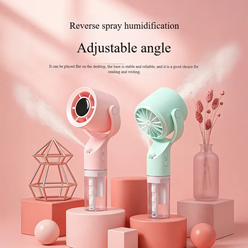 2026 Portable Handheld Spray Fan,Water Spray Mist Fan,Student Dormitory Mini Fan,Summer Supplies, Cooling Tools Outdoor Fan