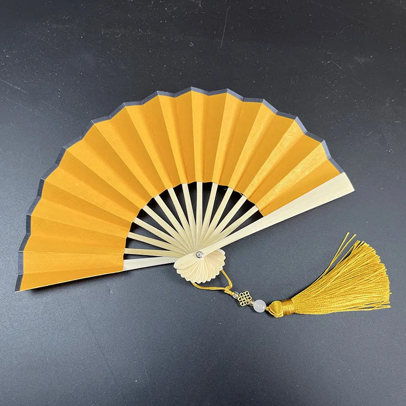 4-6 Inch Mini Fan Colorful Dark Green Gilded Rice Paper Folding Fan Calligraphy And Painting Children'S Hanfu Fan Portable Fan