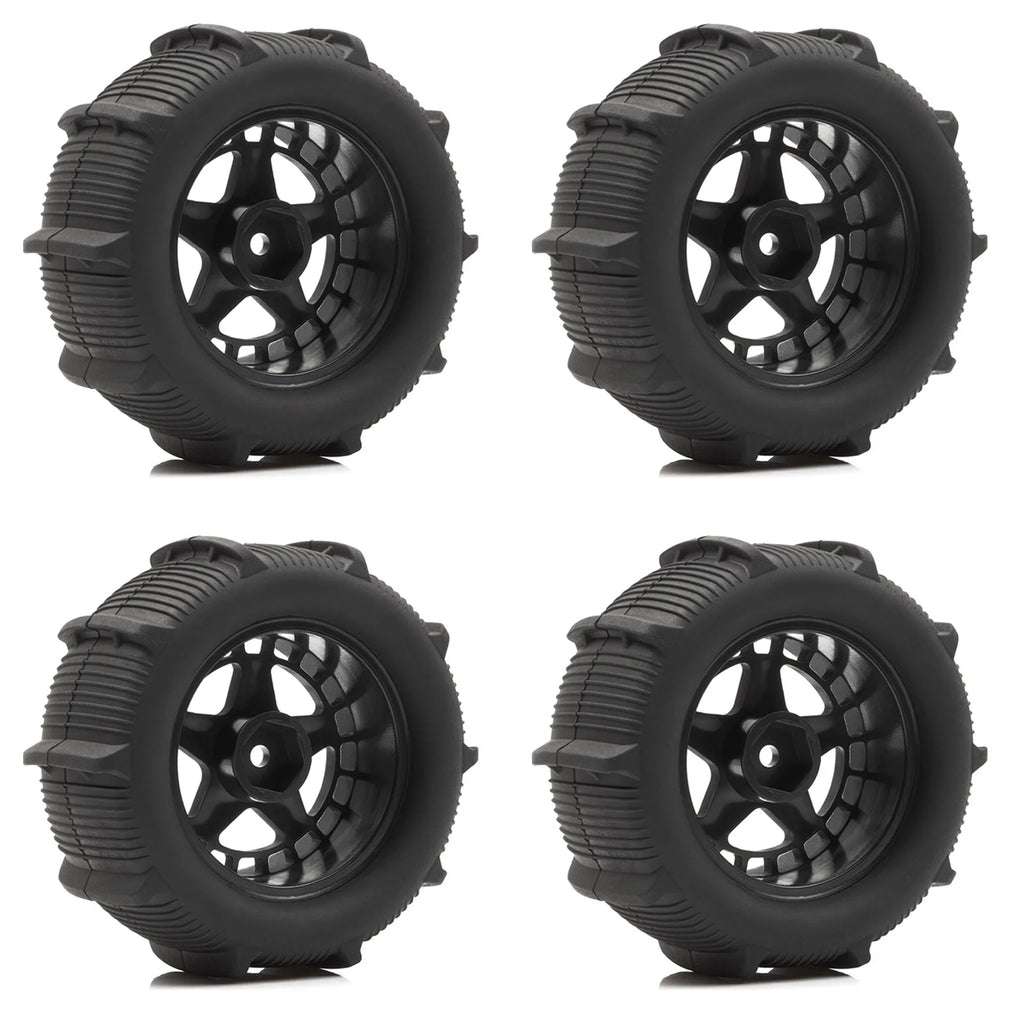 RCXAZ RC 80MM Rubber Tires 1/10 1/12 1/14 1/16 Paddle Tire Off-Road Sand Snow Tires with Wheels for RC Car Truck Buggy Parts