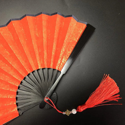 4-6 Inch Mini Fan Colorful Dark Green Gilded Rice Paper Folding Fan Calligraphy And Painting Children'S Hanfu Fan Portable Fan