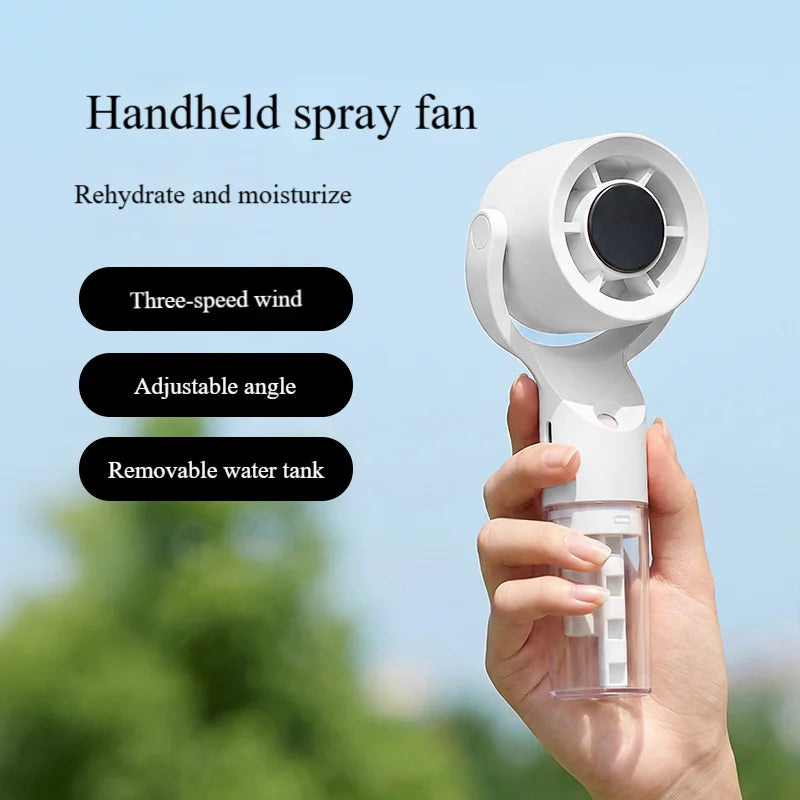 2026 Portable Handheld Spray Fan,Water Spray Mist Fan,Student Dormitory Mini Fan,Summer Supplies, Cooling Tools Outdoor Fan