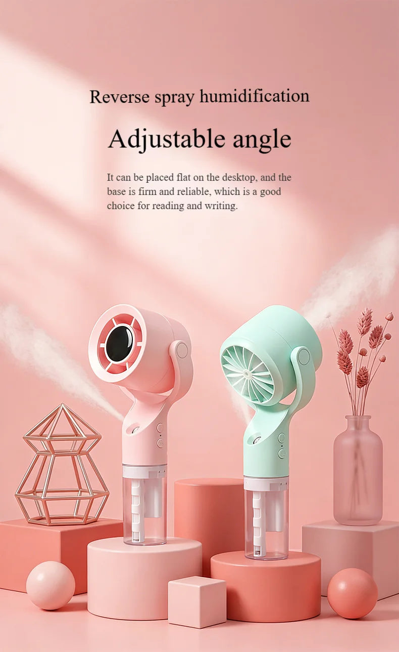 2026 Portable Handheld Spray Fan,Water Spray Mist Fan,Student Dormitory Mini Fan,Summer Supplies, Cooling Tools Outdoor Fan