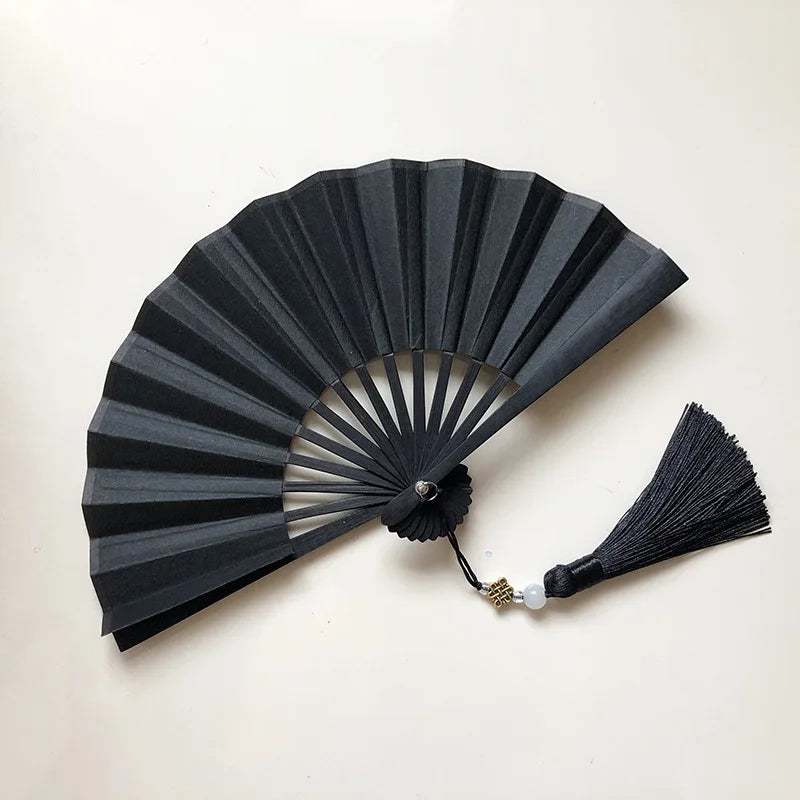4-6 Inch Mini Fan Colorful Dark Green Gilded Rice Paper Folding Fan Calligraphy And Painting Children'S Hanfu Fan Portable Fan
