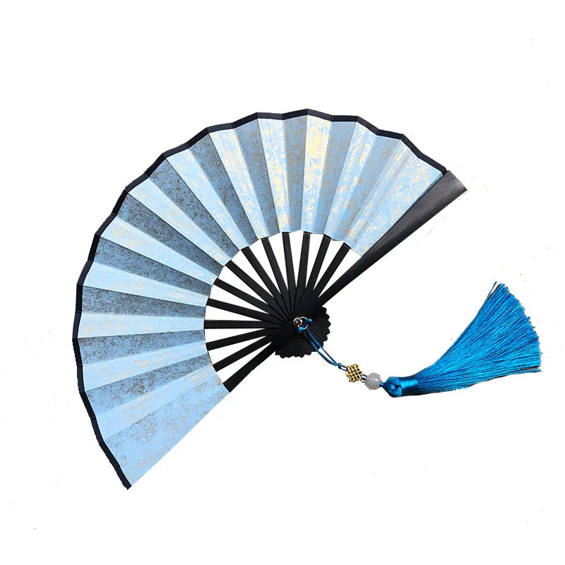 4-6 Inch Mini Fan Colorful Dark Green Gilded Rice Paper Folding Fan Calligraphy And Painting Children'S Hanfu Fan Portable Fan