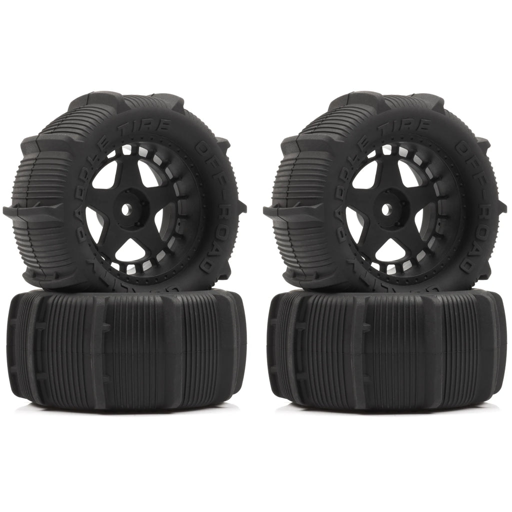 RCXAZ RC 80MM Rubber Tires 1/10 1/12 1/14 1/16 Paddle Tire Off-Road Sand Snow Tires with Wheels for RC Car Truck Buggy Parts