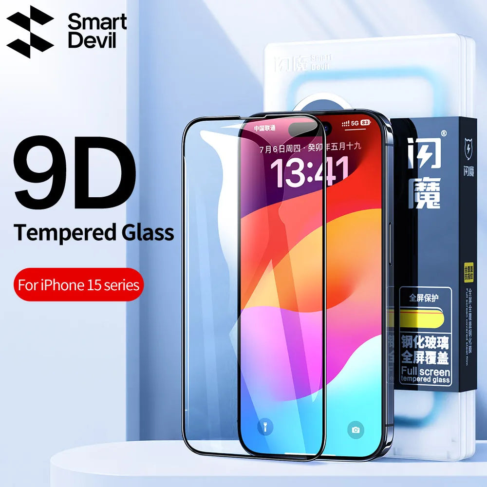 SmartDevil 1/2Pcs Screen Protector For iPhone 15 Pro Max Tempered Glass for iPhone 15 Plus Anti-Blue Light HD Film