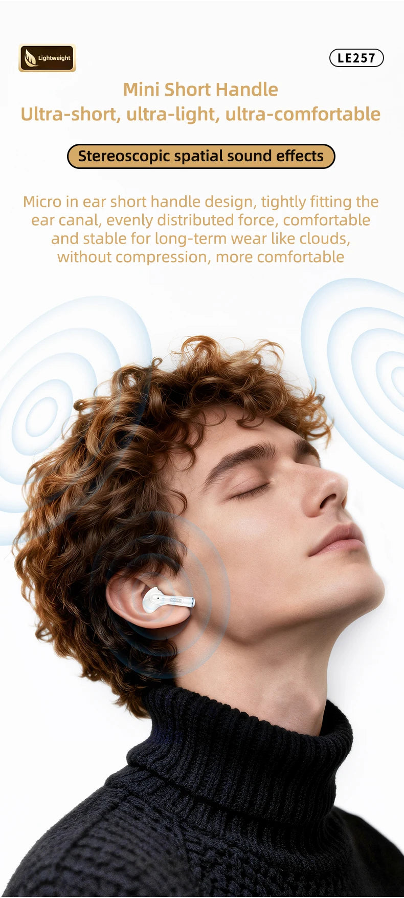 Lenovo LE257 Headphones TWS Wireless Bluetooth 6.0 Earphone HiFi Sound ENC Call Noise Reduction Gaming Sports Earbuds With Mic