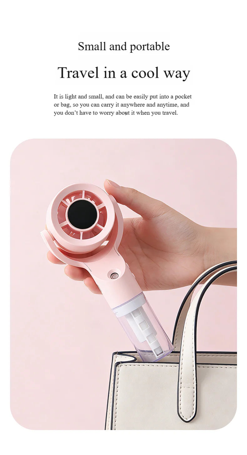 2026 Portable Handheld Spray Fan,Water Spray Mist Fan,Student Dormitory Mini Fan,Summer Supplies, Cooling Tools Outdoor Fan