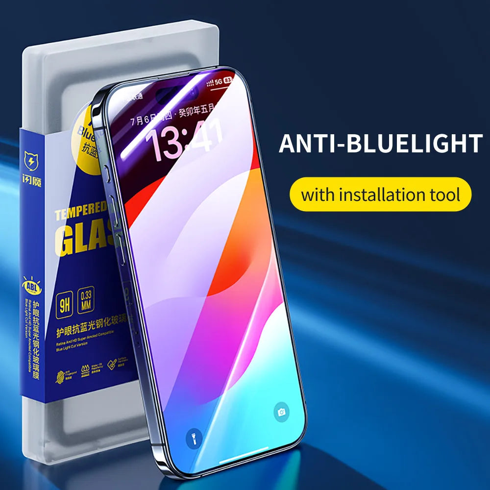SmartDevil 1/2Pcs Screen Protector For iPhone 15 Pro Max Tempered Glass for iPhone 15 Plus Anti-Blue Light HD Film